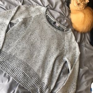 Grey silver wool top